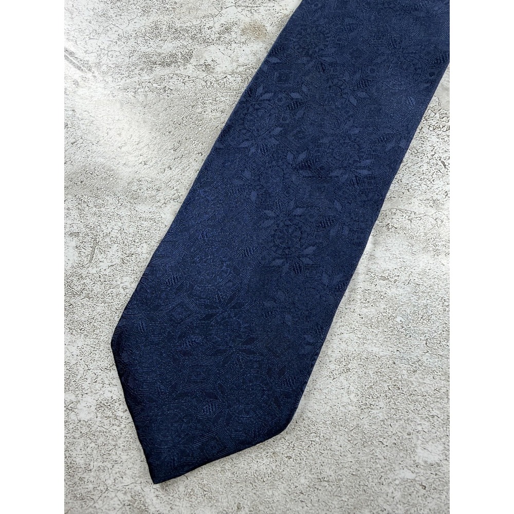 Surrey 100% Silk Tie Mens One Size Blue Geometric Jacquard Pointed Necktie